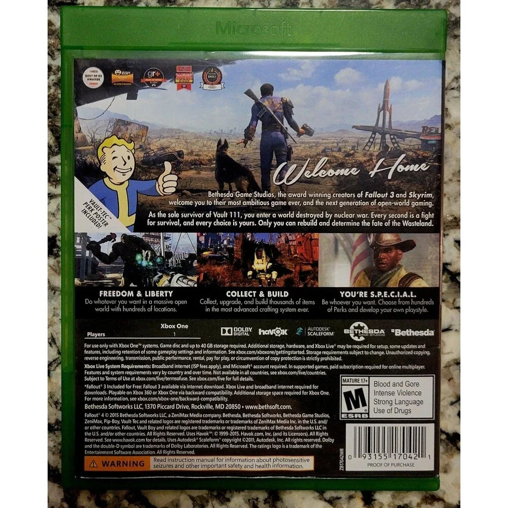 FALLOUT 4 (MicrosoftXboxOne) Poster/Map | Complete | Manual | Tested | Pristine
